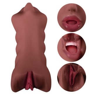Brown Realistic Masturbator with Nose and Mouth