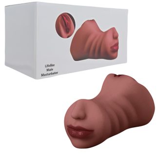 Flesh Colour Realistic Masturbator with Nose and Mouth
