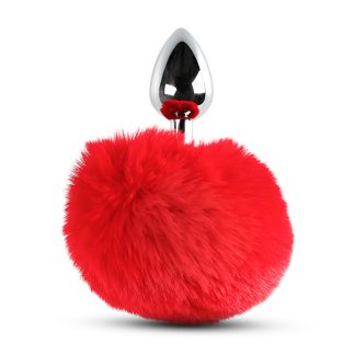 Bunny Tail Metal Plug - Red