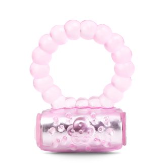 Beaded Silicone Vibrating Ring with Tongue Tease